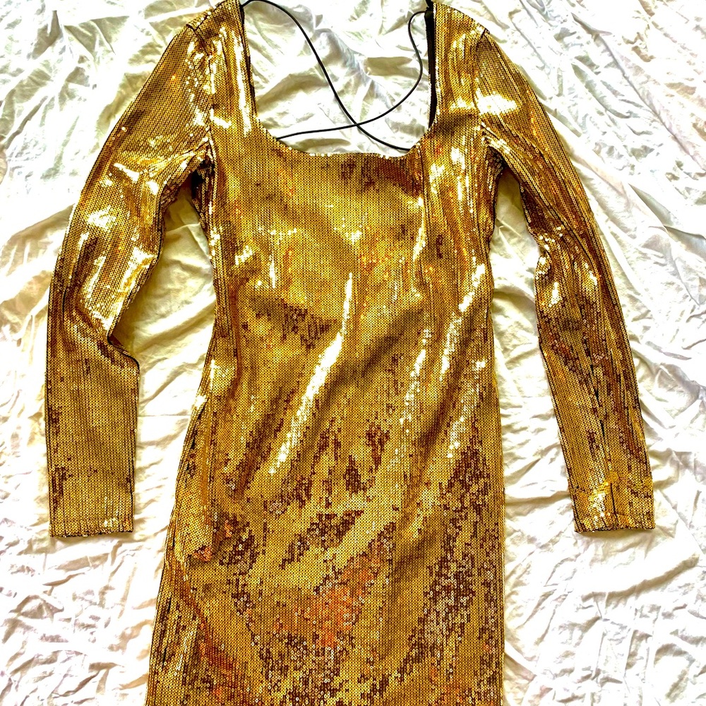 Size 4: Gold B. Darlin Sparkle Party Dress